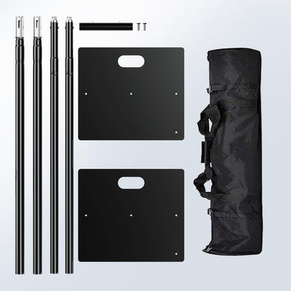 Kinchoix Pipe and Drape Backdrop Stand 8ftx10ft Adjustable Background Support System Heavy Duty Background Stand for Wedding Banquet Decorations Black