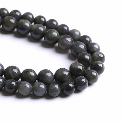 6MM 60PCS Natural Stone Black Labradorite Beads Crystal Loose Beads for Jewelry Making DIY Bracelet