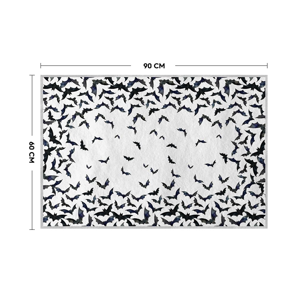 Artoid Mode Bat Halloween Door Mat, Party Home Decor Low-Profile Non-Slip Washable Throw Rug for Kitchen Entryway Front Door Bedroom Bathroom Indoor 2x3 Feet