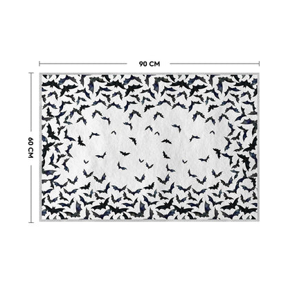 Artoid Mode Bat Halloween Door Mat, Party Home Decor Low-Profile Non-Slip Washable Throw Rug for Kitchen Entryway Front Door Bedroom Bathroom Indoor 2x3 Feet