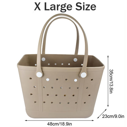 Juyeesm X Large Beach Bag, Oversized Rubber Beach Bag, Washable Open Tote Bag Durable Tote Travel Bags for Outdoor Sport