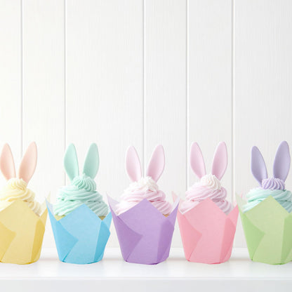 FYSUIMU 180Pcs Pastel Tulip Cupcake Liners Colorful Muffin Baking Cups Pink Blue Purple Yellow Orange Green Cupcake Wrappers for Spring Easter Holiday Party Supplies