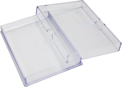 Gary Plastic Packaging 20 Pack Clear Acrylic Card Storage Boxes with Lids - 3 1/2" L x 2 1/2" W x 1/2" H Baseball Card Storage Box, Sports Card Boxes and Magic Card Storage Box - Made in USA