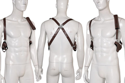 Verycos Men Cosplay Belt Chest Harness Belt Shoulder Strap Belts Back Cross Leather Punk Costume Accessory