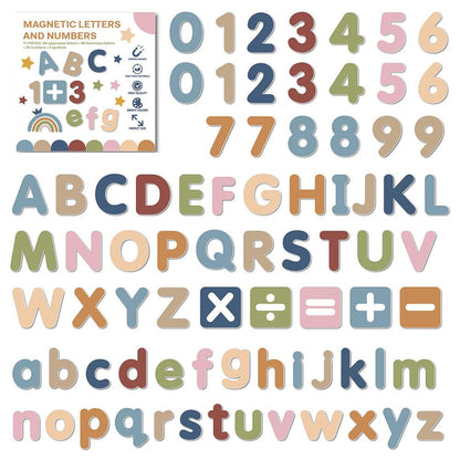 77 PCS Boho Magnetic Letters & Numbers Set, Uppercase & Lowercase Letters with Symbols, Full Magnetic Backing Decorative Fridge & Whiteboard Magnets, Earth Tone Home & Office Decor