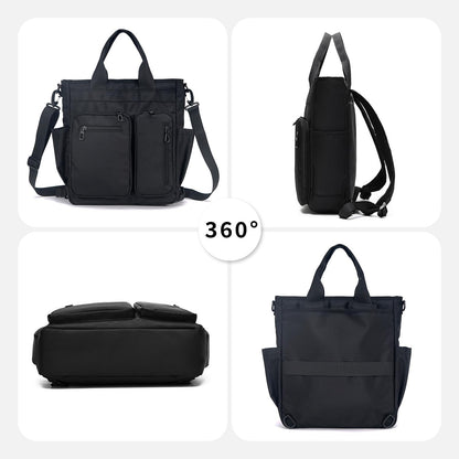 mygreen Convertible Black Laptop Backpack Purse for Women Travel Work, 3 In 1 Tote Backpack Convertible Bag Daypack for Work, Daily, Travel Black