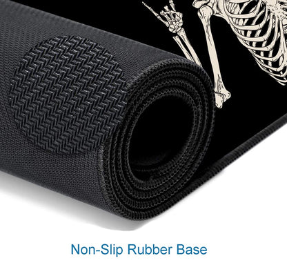 SANWUMIAN Gaming Mouse Pad, Large Mouse Pads for Desk, Non-Slip Rubber Base Mousepad, Keyboard Mouse Mat, Desk Pad with Stitched Edges, 31.5x11.8 inch Black Human Skeleton