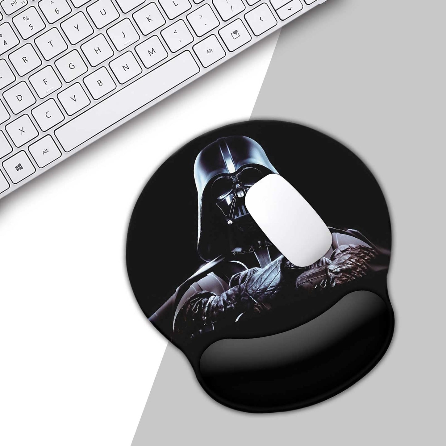 Black Mouse Pad with Wrist Rest,Non-Slip Rubber Base for Comfortable Gaming Mousepad - Ergonomic Mouse Pads with Wrist Support Suitable for Laptop Desktop and Work, Office Desk Accessory