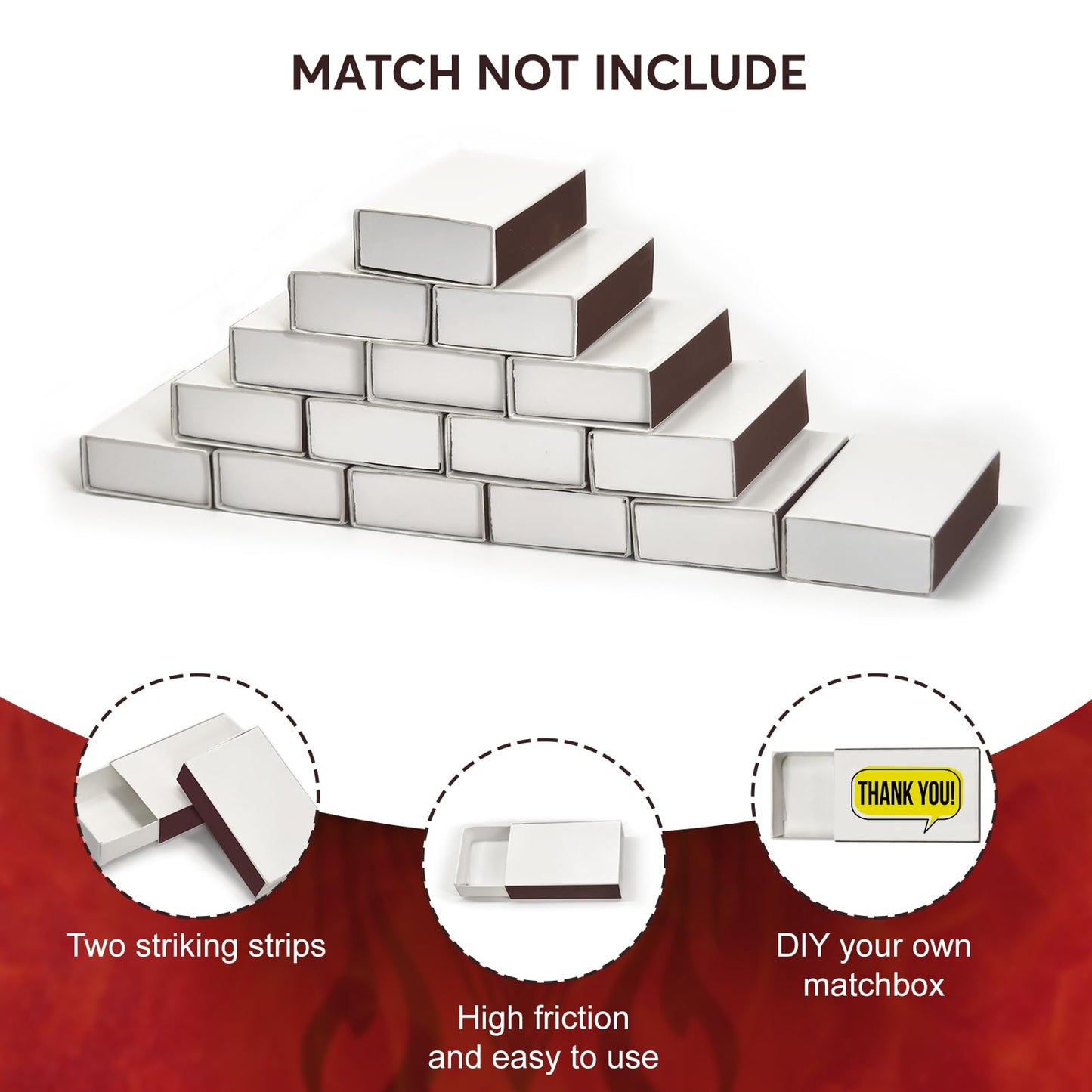 80 Pcs Blank Match Containers DIY Storage Boxes Empty Boxes for Crafts Wedding, Bridal Shower, Baby Shower, Halloween Party Favors (No Matches Included)