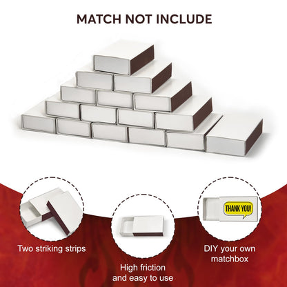 80 Pcs Blank Match Containers DIY Storage Boxes Empty Boxes for Crafts Wedding, Bridal Shower, Baby Shower, Halloween Party Favors (No Matches Included)