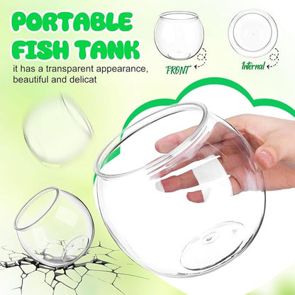 Lurrose Tabletop Fish Tank Plastic Fish Tank Globe Fbowl Clear Feeding Container