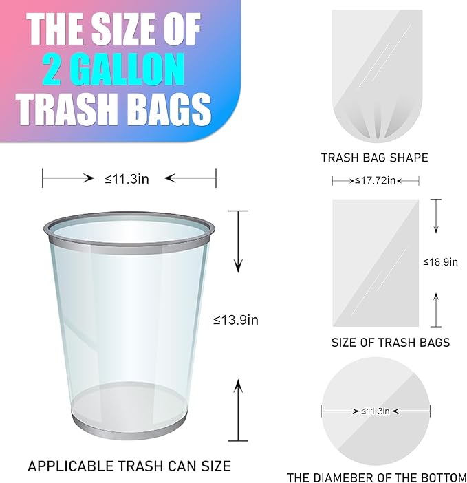 Mini Trash Bags 2 Gallon
