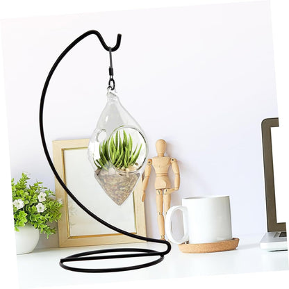 GLEAVI 3pcs Metal Hanging Hook Display Stand for Glass Terrarium Indoor Ornament Holder Adjustable Iron Hanger for Desktop Decor Suitable for Plants and Craft Shows