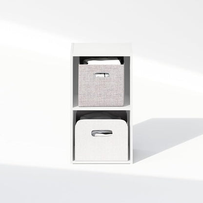 Furinno Reed Closet Organizers and Storage, 2-Tier Closet Organizer, Open Shelf Closet Storage, for Wardrobe, Bedroom, Living Room, White