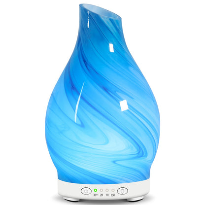 Essential Oil Diffuser 120ML Glass Ultrasonic Aromatherapy Oil Diffuser-Aroma Humidifier Glass Diffuser,7 Color Changing Light Waterless Auto-Off-Ultra-Quiet for Sleeping Yoga Home Office and Spa