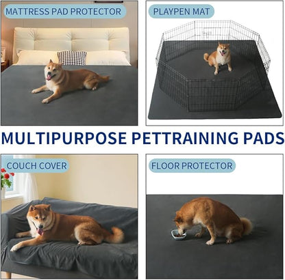Dog Pee Pad 72x72 in Washable, Waterproof, Non Slip Pet Pad for Training