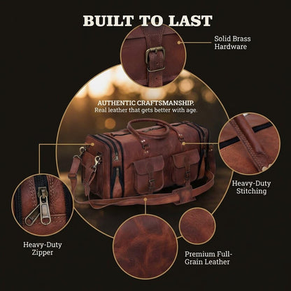 Handmade Vintage Travel Luggage 30 Inch Duffel Gym Sports Bag Weekender Travel Overnight Carry One Duffel Bag For Men (30 inch large)