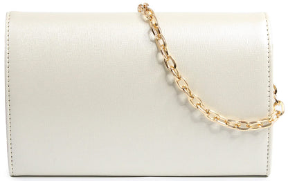Autumnwell Clutch Purse Evening Bag for Women，Envelope Handbag With Detachable Chain for Wedding and Party（beige）