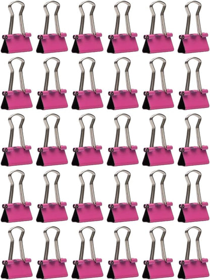 JAM PAPER Colorful Binder Clips - Extra Small - 3/5 Inch (15 mm) - Pink Binderclips - 30/Pack