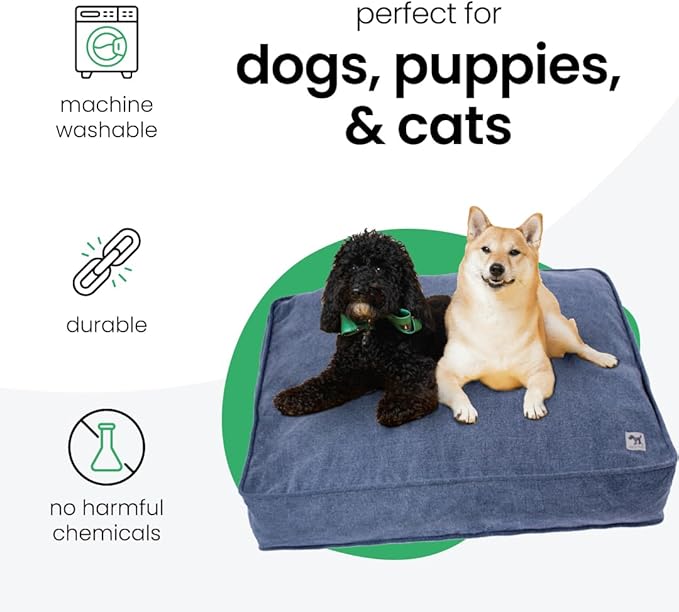 Molly Mutt Dragonstone Dog Bed Duvet Cover, GOTS-Certified 100% Cotton Canvas Cover for Dog, Puppy, or Cat Bed, Durable, Washable, and Free of Harmful Chemicals, Medium/Large, 27"x36"x5", Blue