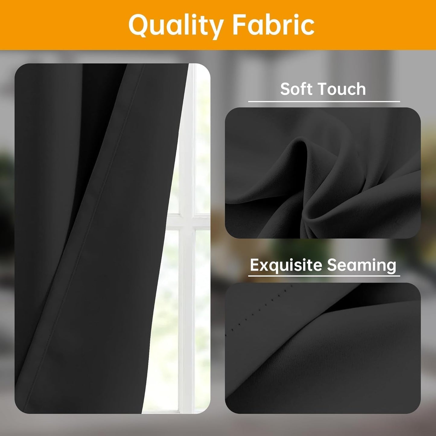 Room Divider Curtains Flexible Ceiling Tracks set,Blackout Ceiling Track Curtain for Sliding Glass Door Living Room Bedroom,Ceilings Curtain Rod Privacy Divider Panel W100xH84 Black Drape&White rail