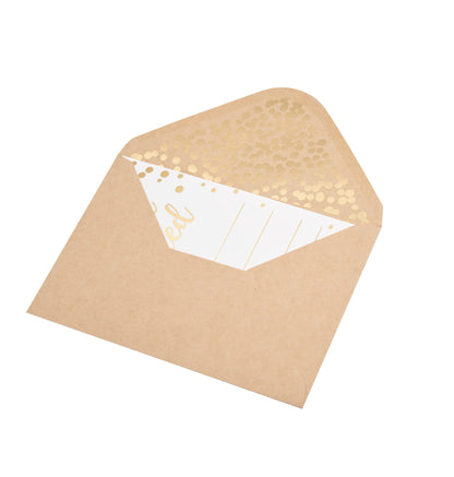50 Pack Invitation Card - Elegant Greeting Cards ‘’You are Invited’’ in Gold Foil Letters – for Wedding, Bridal Shower, Baby Shower, Birthday Invitations - 52 Kraft Envelopes Included - 4" x 6"