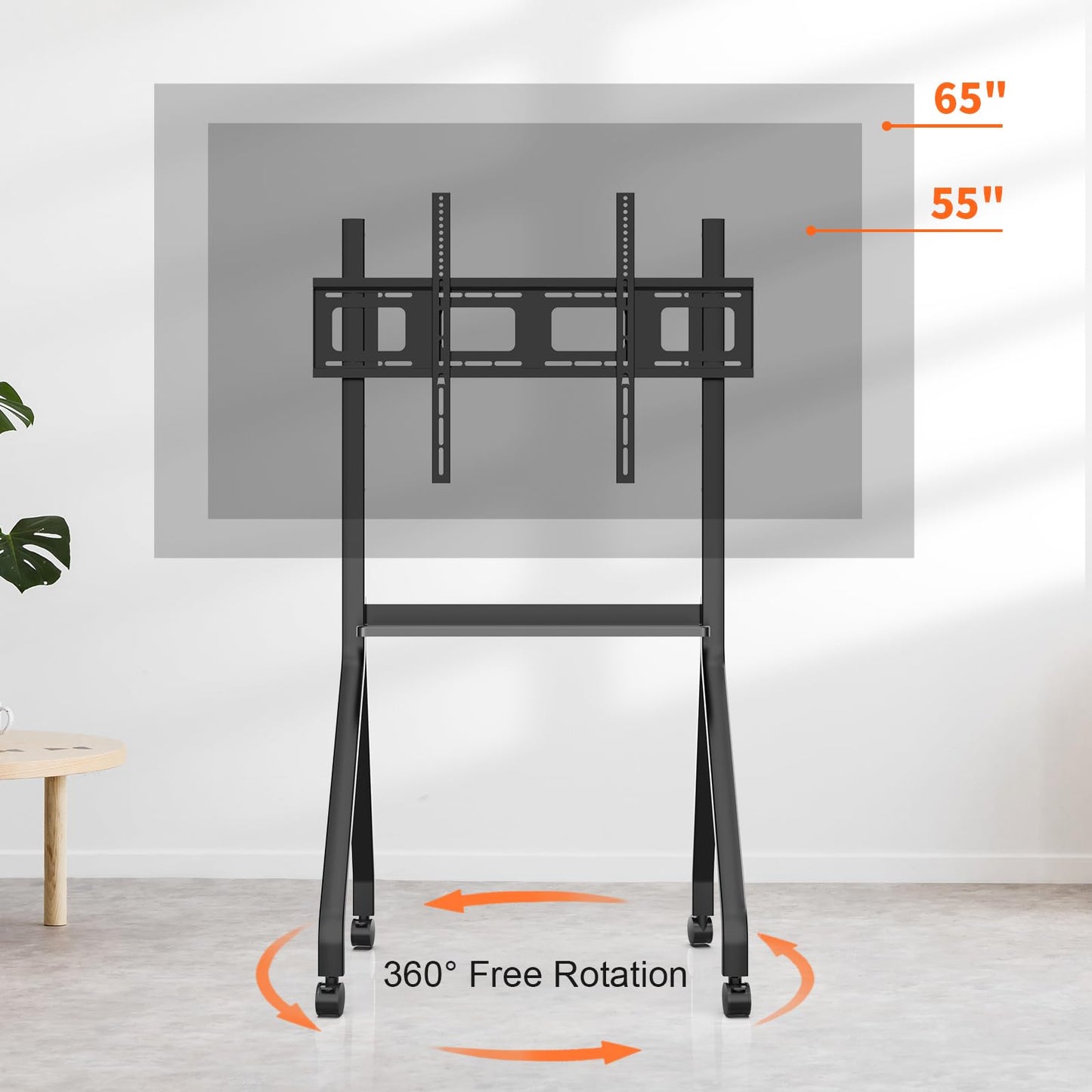 YCKJNB Smart Board Portable Stand with Four Lockable Wheels for Interactive Whiteboard 75-85 Inch, Home School Office