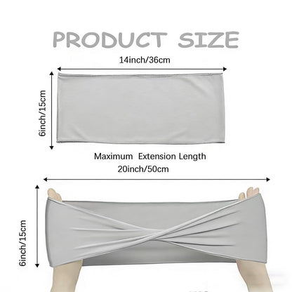 Fleurpoem Spandex Gray Chair Sashes Bows 60 Pcs Light Gray Chair Sashes Elastic Chair Cover Bands Ties Without Buckle for Wedding Birthday Party Ceremoney Events Decoration