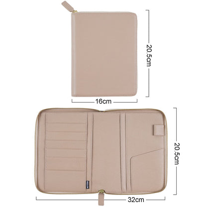 Moterm Zippered Leather Cover for Stalogy B6 Planners (Pebbled-Taupe)