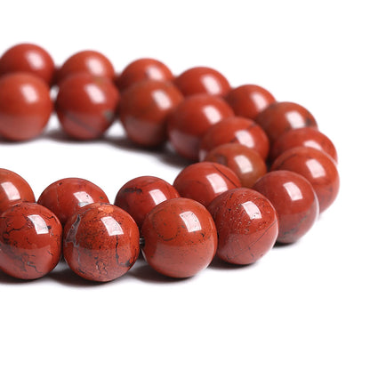 12MM 30PCS Natural Stone Chinese Red Jaspers Spacer Beads for Jewelry Making DIY Bracelet