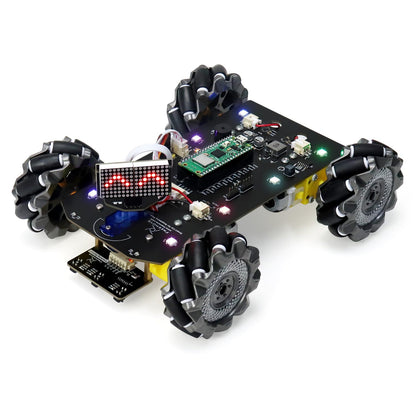 Freenove Mecanum Wheel Car Kit for Raspberry Pi Pico W (Included) (Compatible with Arduino IDE), Dot Matrix Expressions, Obstacle Avoidance, Line Tracking, Light Tracing, Colorful Light, App