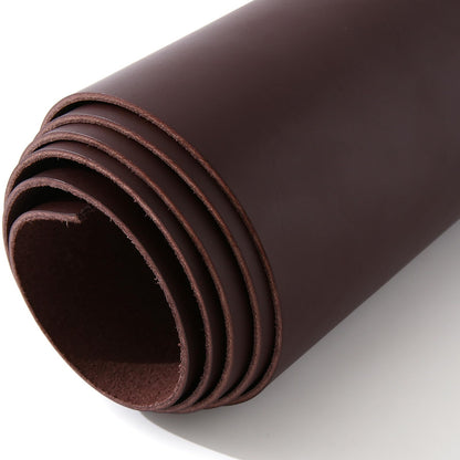 Large Size 17"x70" Leather, Cowhide Veg Tan Leather for Leather Belt Bag Strap Craft Shoe Making Wallet, 2.5mm Thick Full Penetration Dyeing Coffee