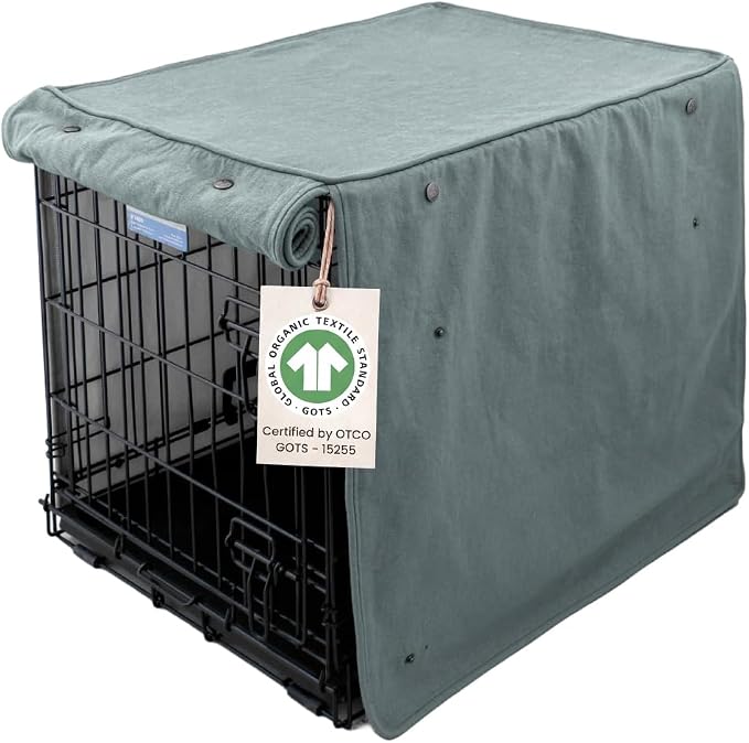 Molly Mutt Quiet Light Dog Crate Cover, GOTS-Certified 100% Organic Cotton Canvas Cover for Dog or Puppy Kennel and Cage, Washable, Free of Harmful Chemicals, XX-Large, Fits 48"x30"x33" Crate