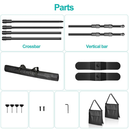 EMART Adjustable Photo Backdrop Banner Stand with 8 x 8ft (W x H) Telescopic Tubes, Suitable for Trade Shows, Professional Photography Booths, and Step and Repeat Background Displays