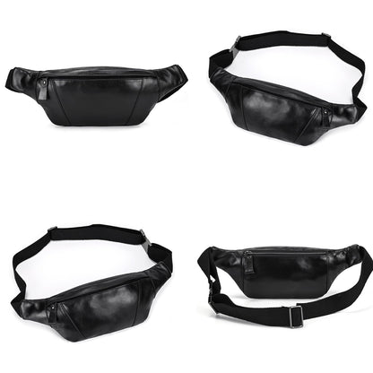 Genuine Leather Fanny Pack for Women & Men, Crossbody Waist Pack with Adjustable Strap, Hiking Hip Bum Belt for Travel, Hiking, Running
