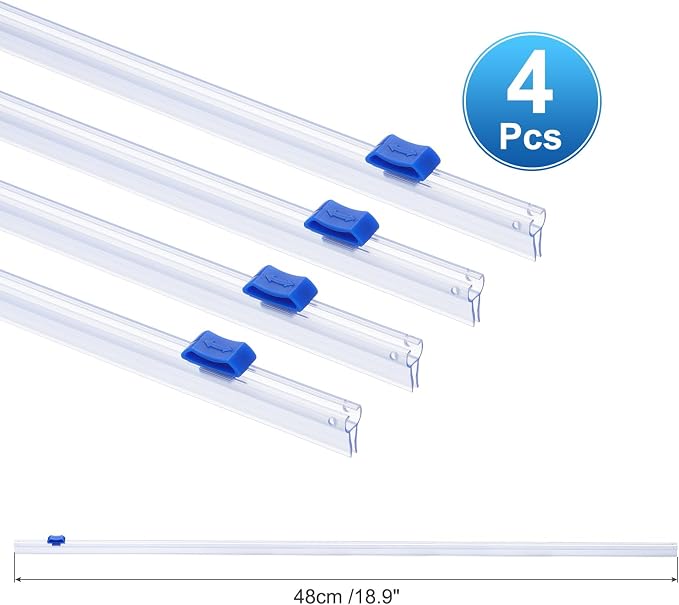 PATIKIL 4pcs Plastic Wrap Cutter, 19in Plastic Wrap Slide Cutter Snap Card Slot Installation Replacement for Aluminum Foil Wax Paper Parchment Paper Wrap Dispenser, Blue