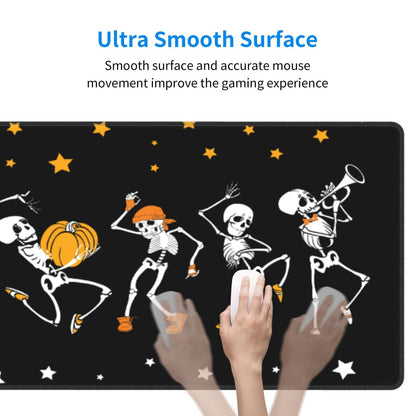 Dancing and Musical Skeletons Mouse Pad Large Gaming Mousepad, Long Big XL Waterproof Desk Mats Full Desk Keyboard Mat Computer Pad Desk Matt with Stitched Edges Non-Slip Desktop Mat, 31.5 * 11.8 in