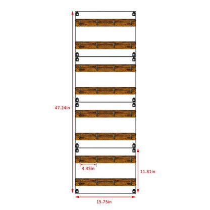 Rustic Wood Coffee Mug Rack - Wall Mount Cup Holder Shelf Storage for Kitchen, Home, Bar, Office (4 Pack, Holds 32 Mugs)