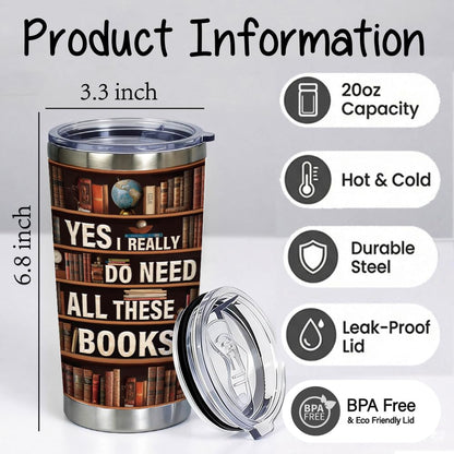 Qmoouoou Book Lovers Gifts for Women Librarian Book Lovers Reader - Need All These Books Reading Club Gifts, Bookish Gift for Readers, Reading Accessories Present for Birthday White Elephant