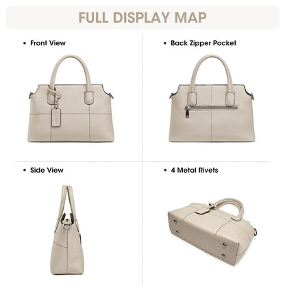 Kattee Genuine Leather Handbags for Women, Soft Hobo Satchel Shoulder Crossbody Bags Ladies Purses (Meduim)