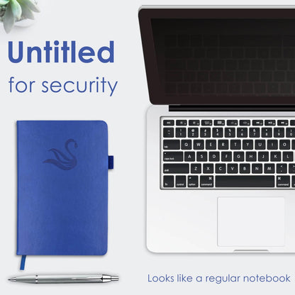 Elegant Password Book with Alphabetical Tabs - Hardcover Password Book for Internet Website Address Login - 5.2" x 7.6" Password Keeper and Organizer w/Notes Section & Back Pocket（Royal Blue）