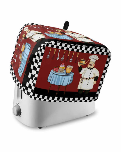 Lsrtoss Toaster Cover 2 Slice, Black and White Plaid, Polyester Dust Cover Protection
