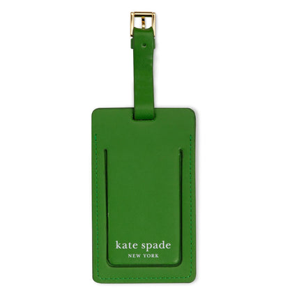 Kate Spade New York Vegan Leather Luggage Tag for Women, Durable Suitcase ID Tag, Where to Next