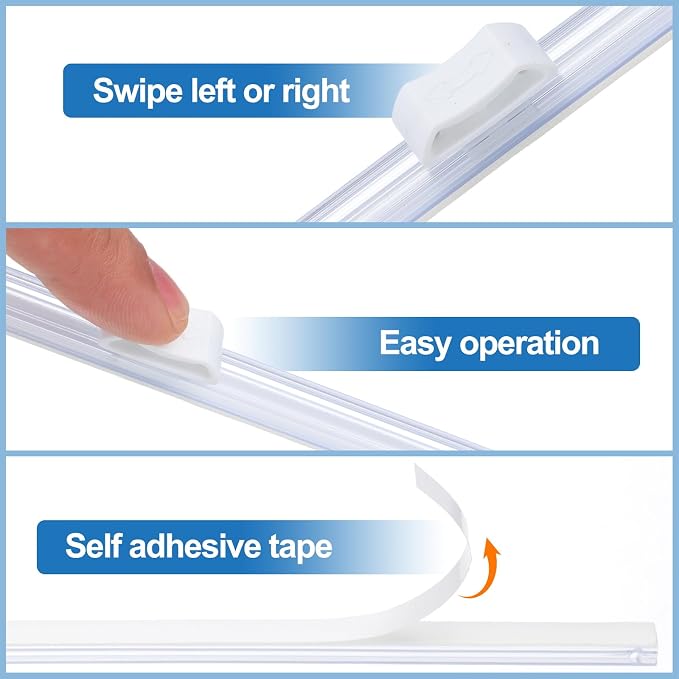 PATIKIL 8pcs Plastic Wrap Cutter, 12in Plastic Wrap Slide Cutter Self Adhesive, White