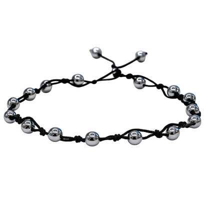 Amazing Gemstone Silver Hematite Anklet Ankle Bracelets for Women - Waterproof Beaded Healing Crystal Anklets, Plus Size Chakra Gemstone Bead Anklet (Stretchy Adjustable - Hand Knotted)