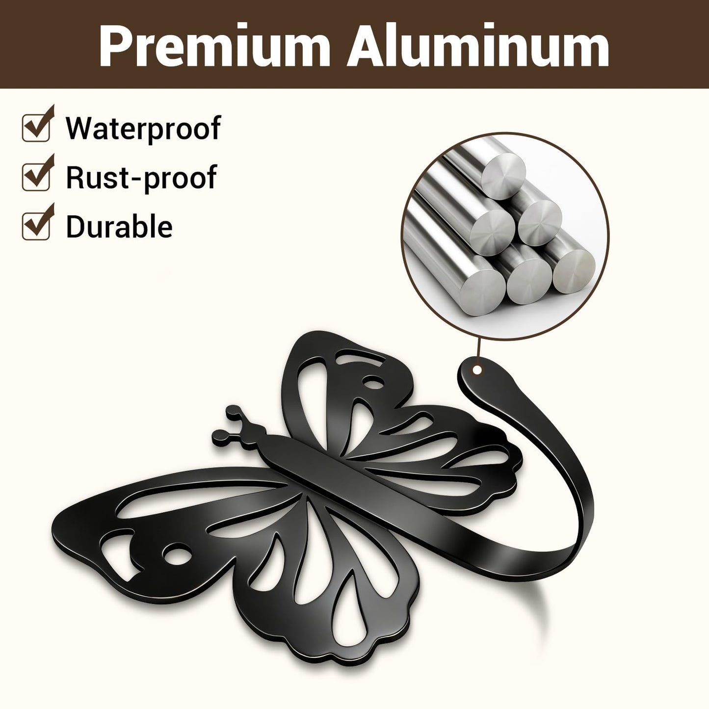 Butterfly Design Metal Hook for Both Screw Mounting and Strong Adhesive