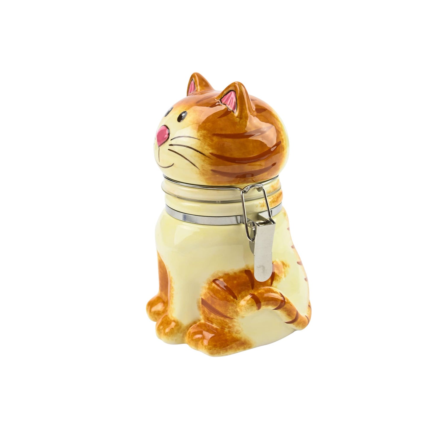 Hand-Painted Earthenware Pretty Kitty Hinged Jar by Boston Warehouse