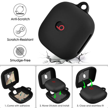 VISOOM Soft Case for Beats Fit Pro 2021 - Silicone Protective Cover for Apple Beats Fit Pro Earbuds With Keychain, Shockproof (Black)