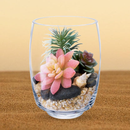 7.5“ Round Hurricane Glass Footed Pillar Candle Holder Clear Flower Vase Floral Planter Terrarium for Weddings, Parties, and Home Decor - Elegant Table Centerpiece