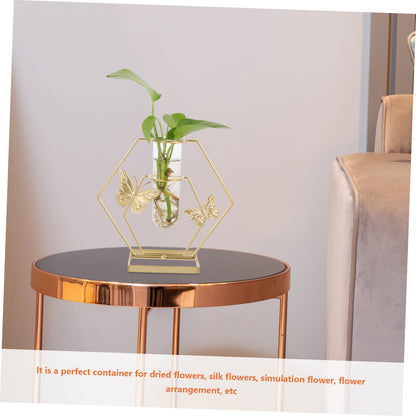Zerodeko Hydroponic Plant Vase Hexagonal Glass Terrarium with Lightweight Floral Holder for Wedding Centerpieces Home Office Desktop Decoration